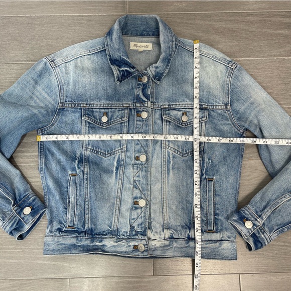 Madewell The Boxy Crop Jean Jacket in Woodcourt Wash XS Preppy Classic Denim - Picture 14 of 14